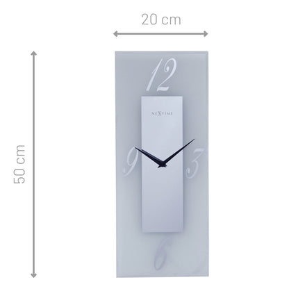 NeXtime Dali - Stille wandklok met mat glas - 20x50cm