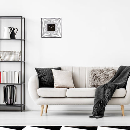 NeXtime Vasco Square - Moderne Wanddecoratie - Zwart Metaal