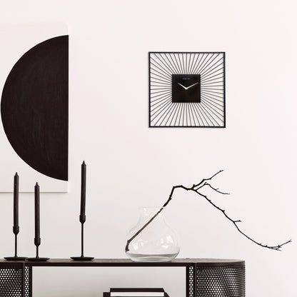 NeXtime Vasco Square - Moderne Wanddecoratie - Zwart Metaal