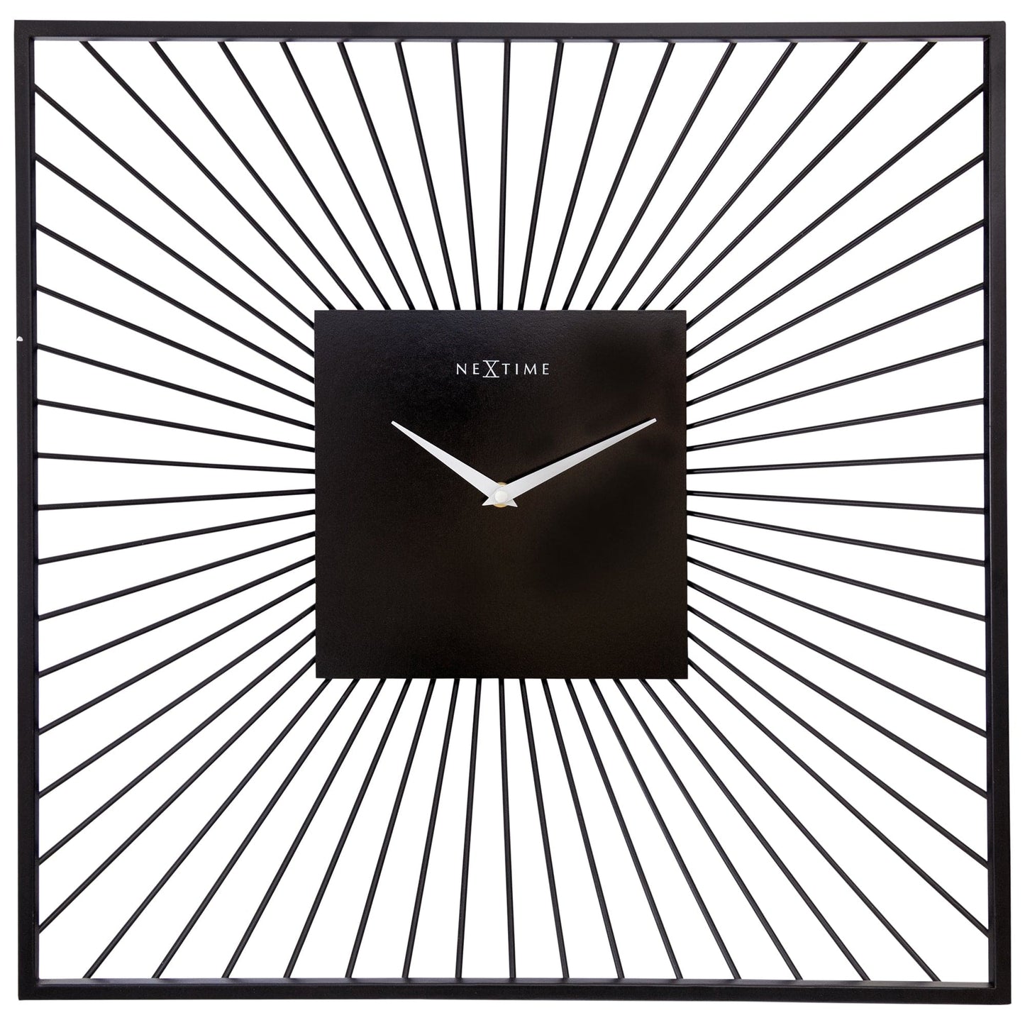 NeXtime Vasco Square - Moderne Wanddecoratie - Zwart Metaal