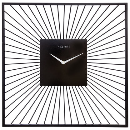 NeXtime Vasco Square - Moderne Wanddecoratie - Zwart Metaal