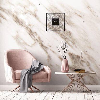 NeXtime Vasco Square - Moderne Wanddecoratie - Zwart Metaal