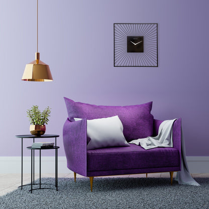 NeXtime Vasco Square - Moderne Wanddecoratie - Zwart Metaal