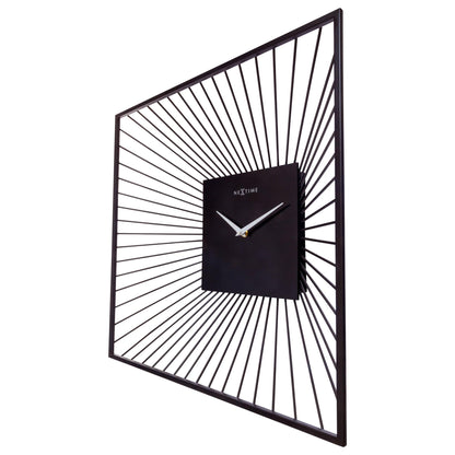 NeXtime Vasco Square - Moderne Wanddecoratie - Zwart Metaal