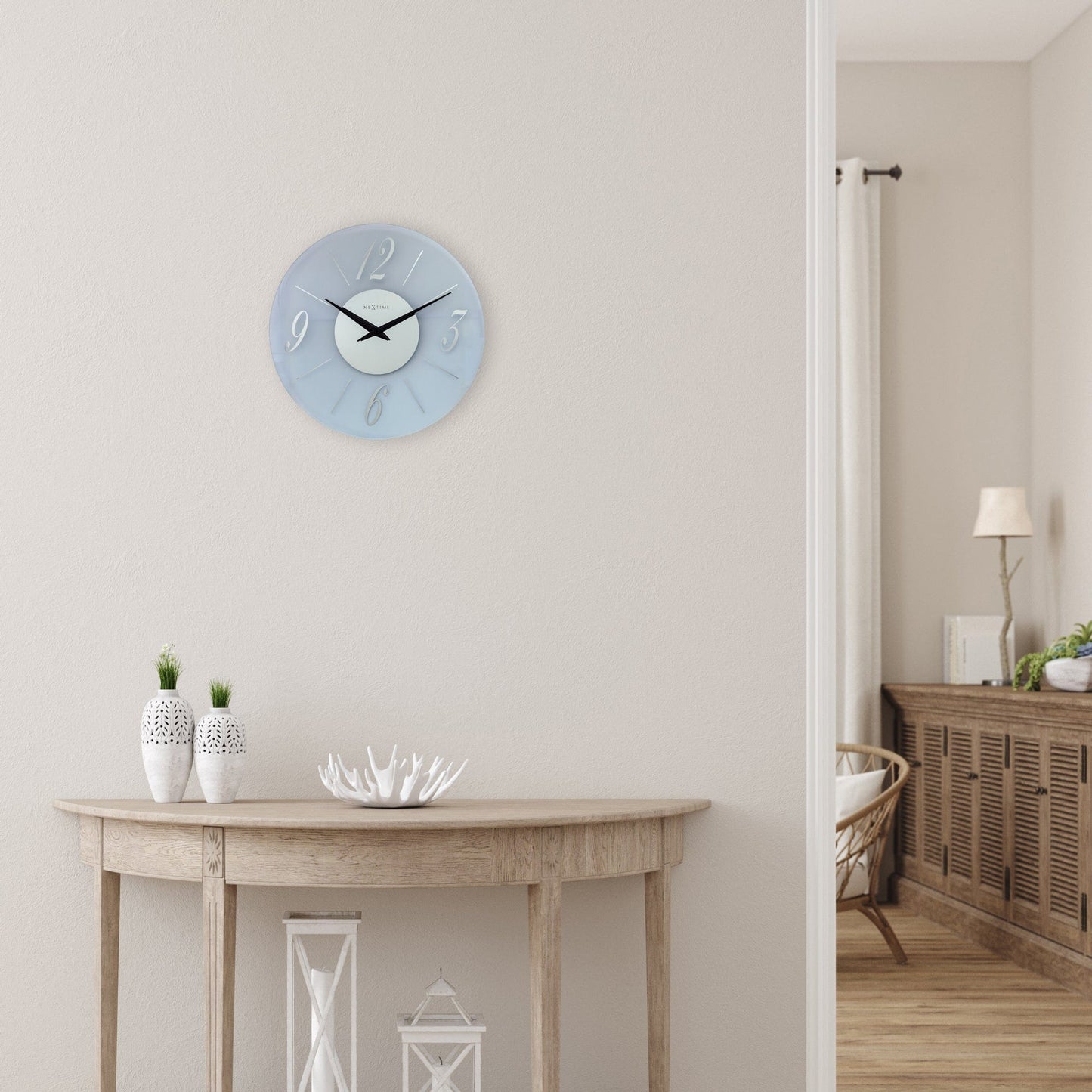 Comnox - NeXtime Dali Round - Geruisloos design - 43cm Glas