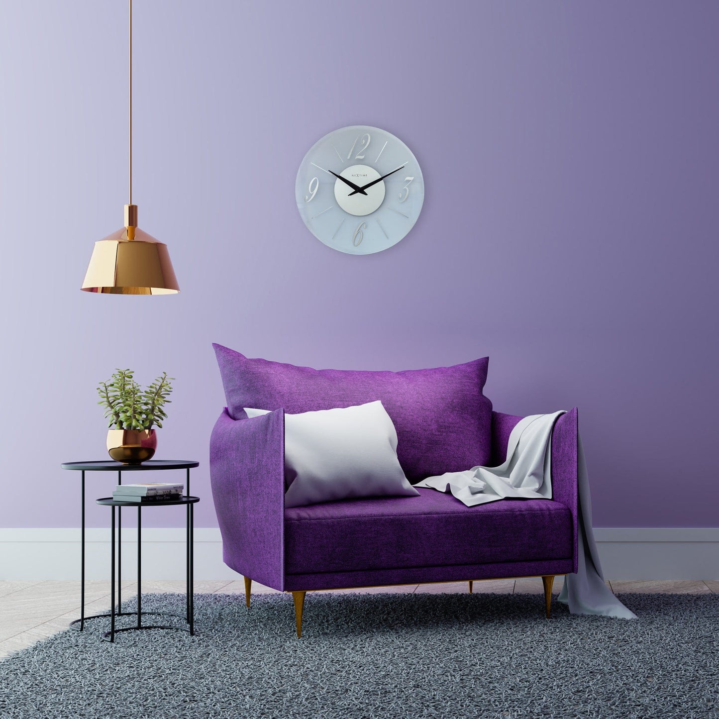 Comnox - NeXtime Dali Round - Geruisloos design - 43cm Glas