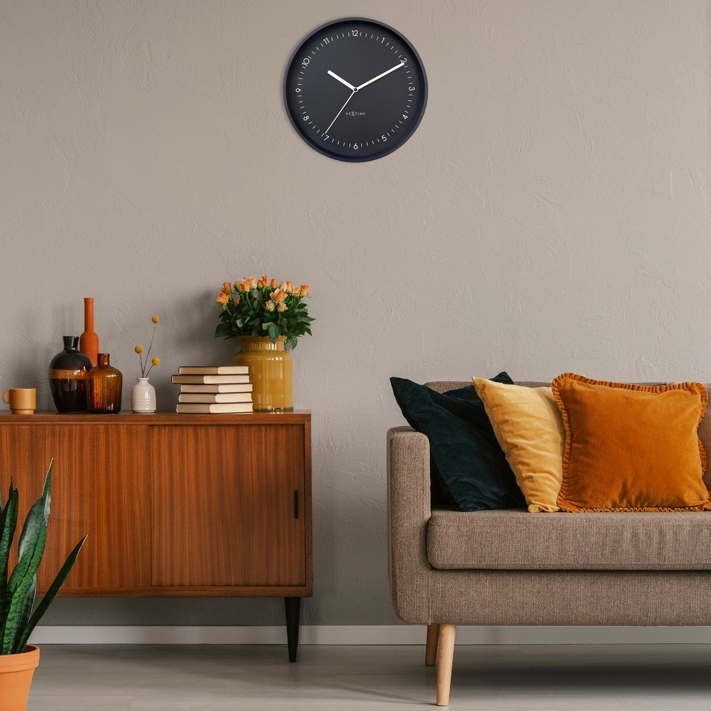 NeXtime Berlin - Stille wandklok met aluminium design - 30 cm