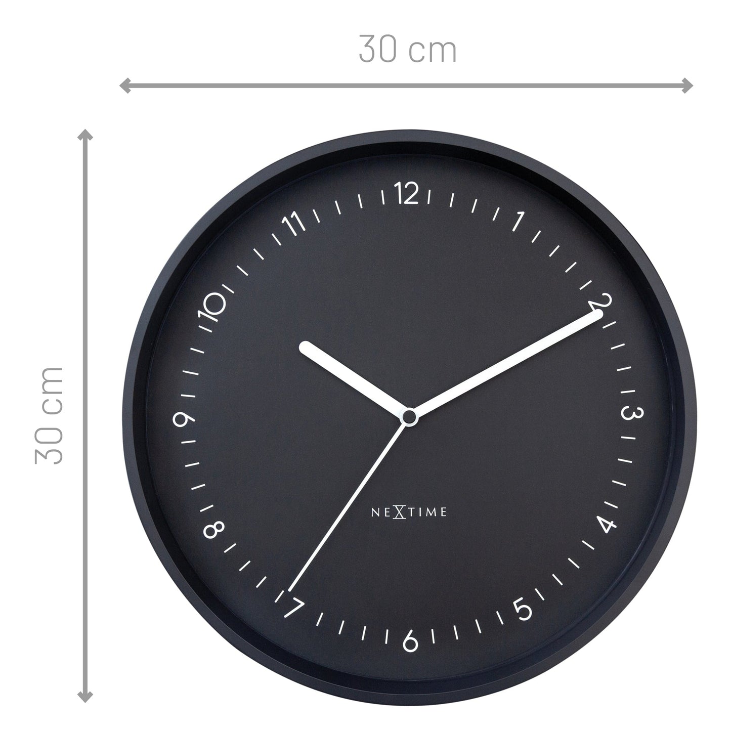 NeXtime Berlin - Stille wandklok met aluminium design - 30 cm