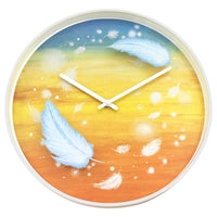 Comnox - Feathers - Wandklok 30cm - Stilte & Comfort - Silicaatvrije plastic - Multicolor - Silent Movement - Ø30cm