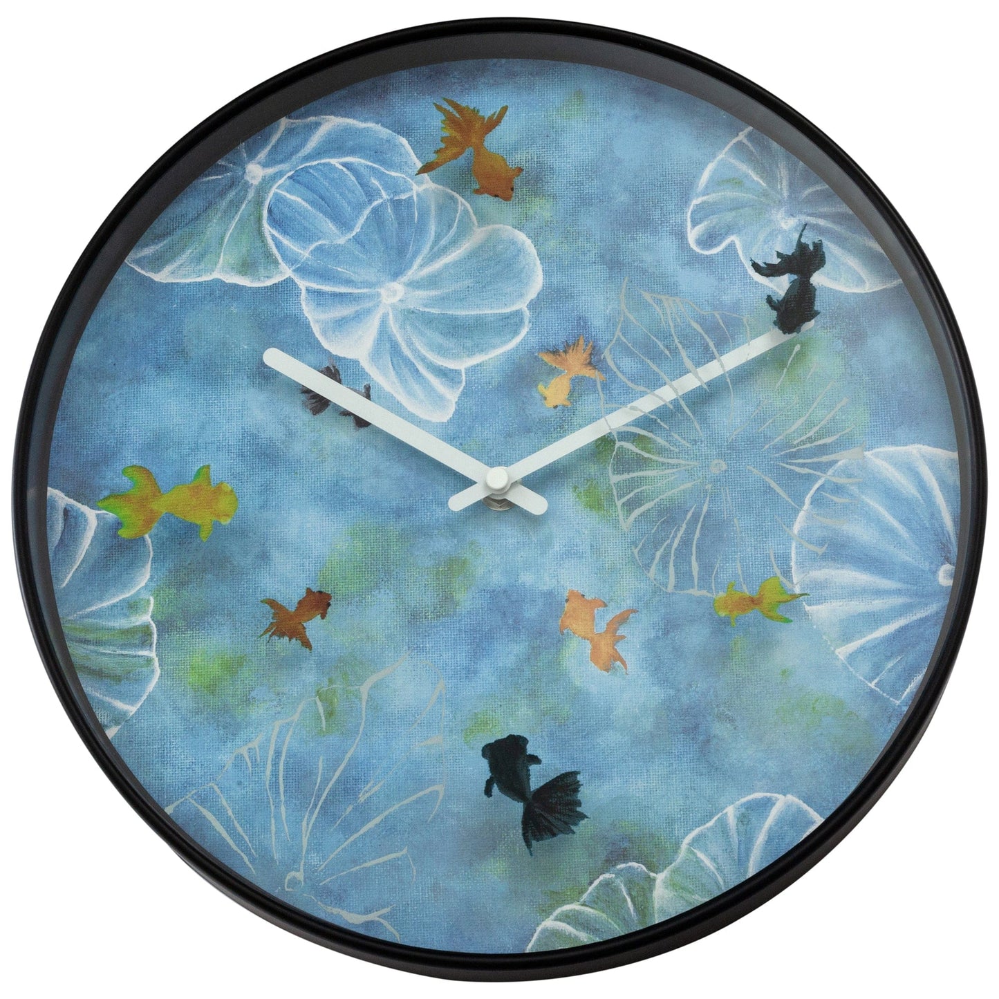 NeXtime Pond - Artistiek waterlandschap - Blauwe wandklok 30cm