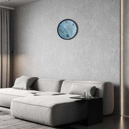 NeXtime Pond - Artistiek waterlandschap - Blauwe wandklok 30cm