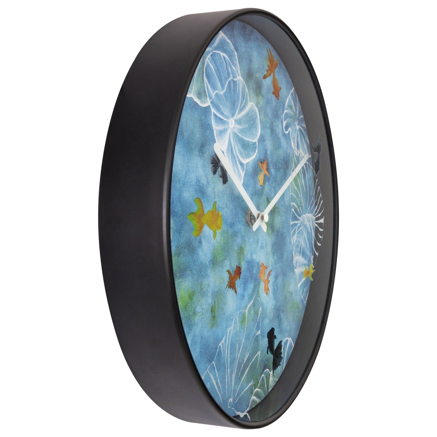 NeXtime Pond - Artistiek waterlandschap - Blauwe wandklok 30cm