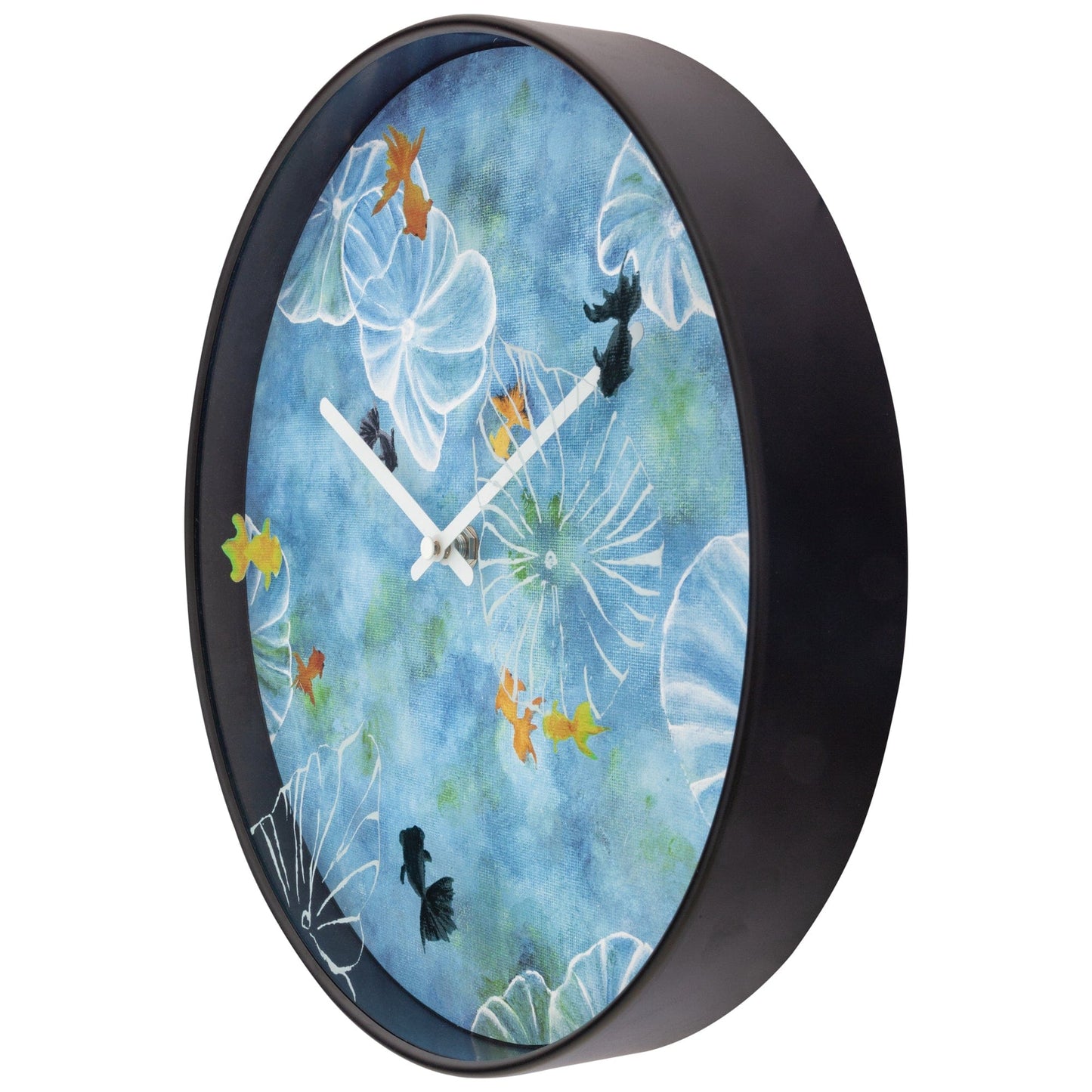 NeXtime Pond - Artistiek waterlandschap - Blauwe wandklok 30cm