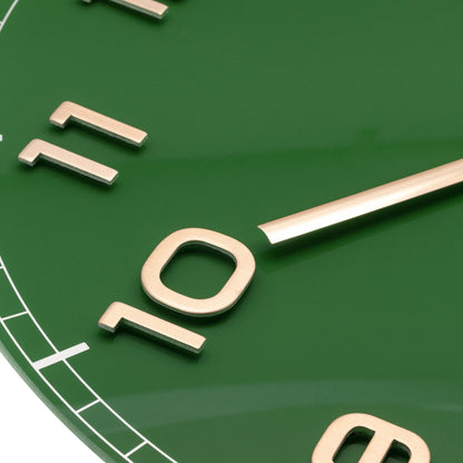 NeXtime Classy Medium - Stille Wandklok - Groen Glas & Koper