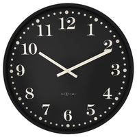 NeXtime Dickens Large - Stille Wandklok - 50cm Zwart/Wit
