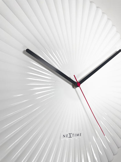 NeXtime Mousse Wandklok - Stille Retro Design Klok - 40cm Wit/Groen