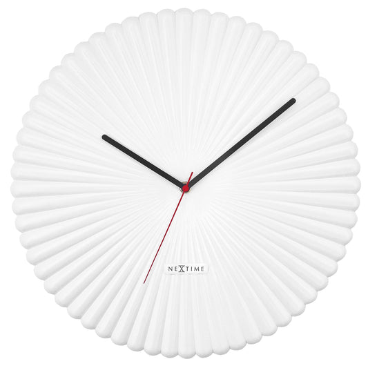 Comnox - NeXtime Mousse Wandklok - Stille Retro Design Klok - 40cm Wit/Groen