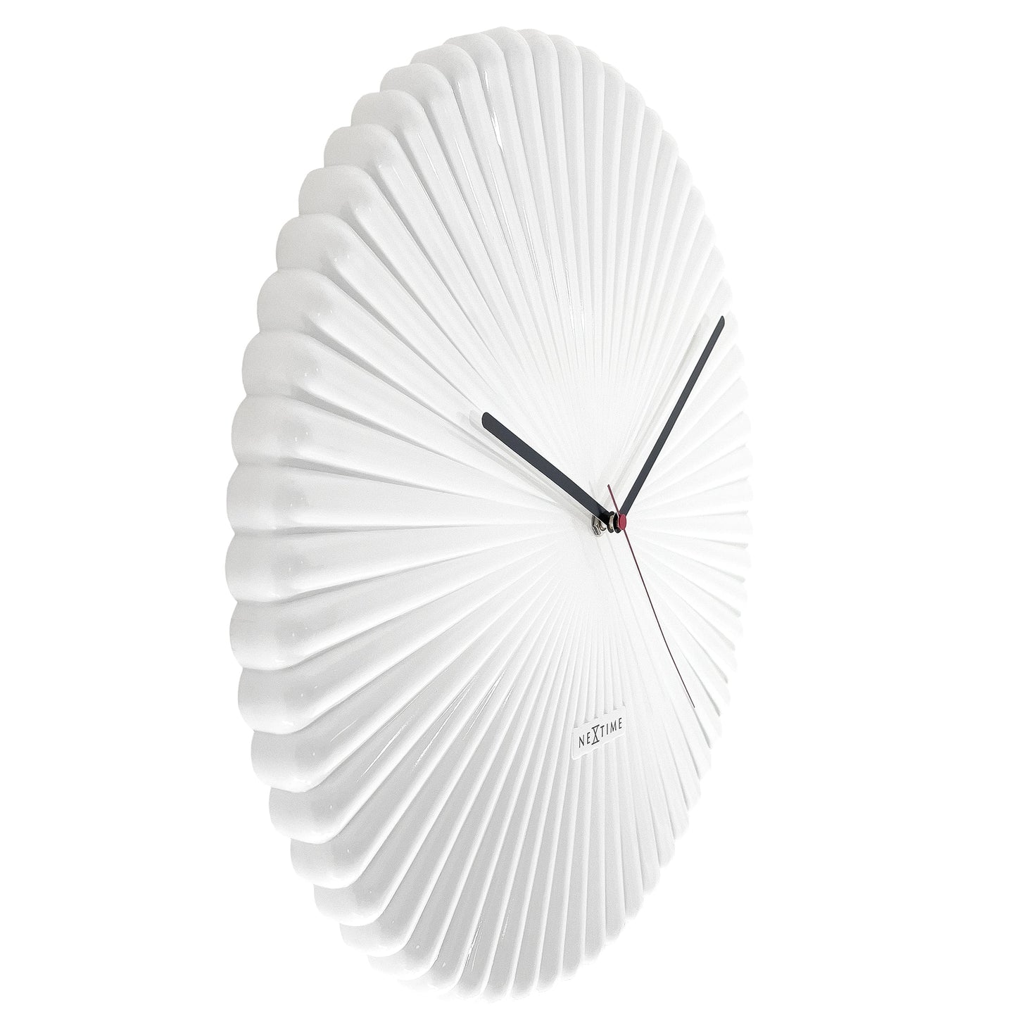 NeXtime Mousse Wandklok - Stille Retro Design Klok - 40cm Wit/Groen
