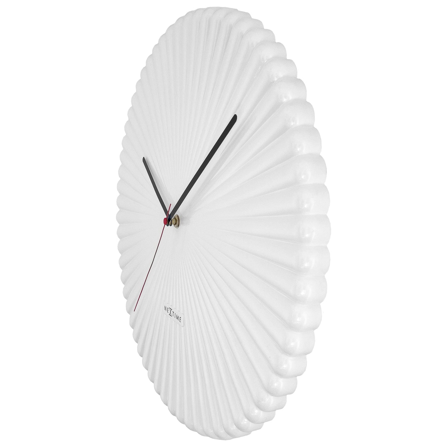 NeXtime Mousse Wandklok - Stille Retro Design Klok - 40cm Wit/Groen