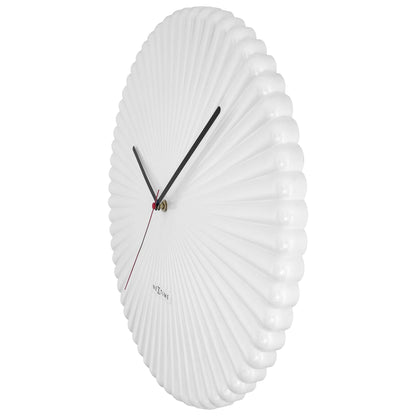 NeXtime Mousse Wandklok - Stille Retro Design Klok - 40cm Wit/Groen