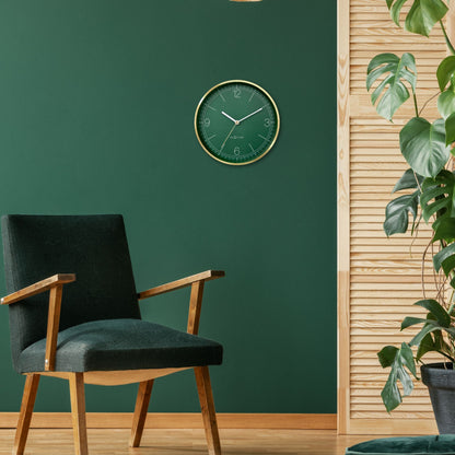 Comnox - Bolero - Wandklok 25cm - Stil & Elegant - Whisper Quiet - 1xAA Batterij - Silent Mechanism - Groen/Turquoise/White/Black