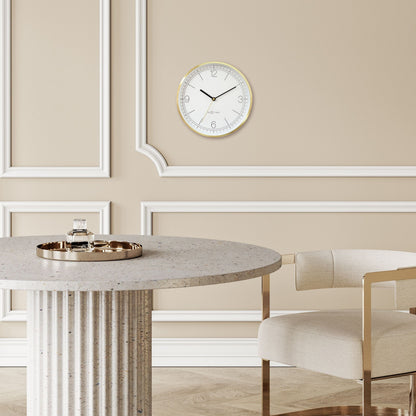 Comnox - Bolero - Wandklok 25cm - Stil & Elegant - Whisper Quiet - 1xAA Batterij - Silent Mechanism - Groen/Turquoise/White/Black