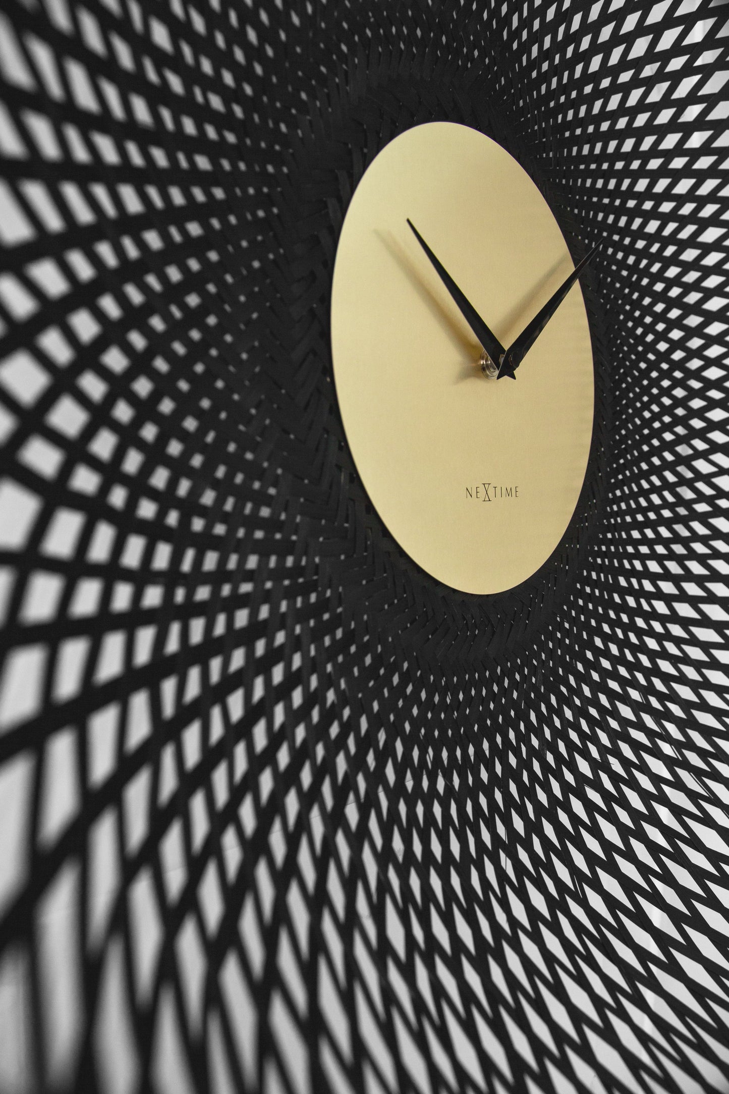 Comnox - NeXtime Vortex – Wandklok – Stil tijd zonder geluid – 60 cm – Bambus – Groen/Bruin