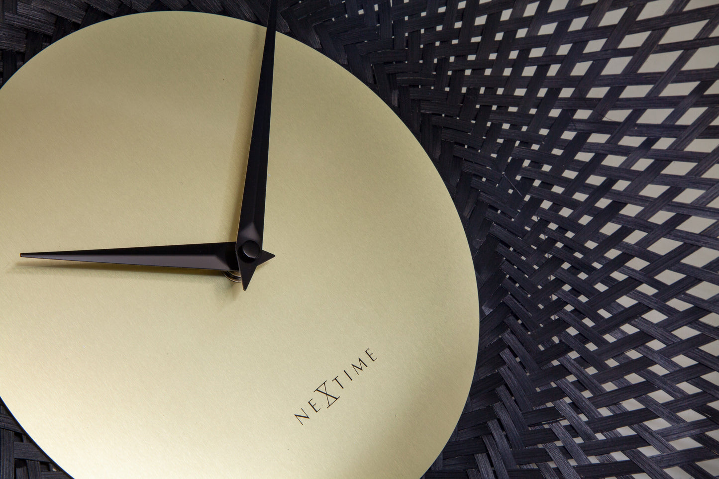 Comnox - NeXtime Vortex – Wandklok – Stil tijd zonder geluid – 60 cm – Bambus – Groen/Bruin