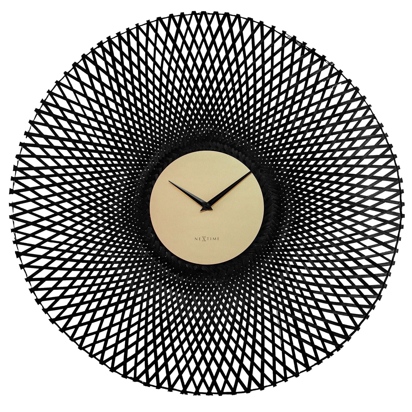 Comnox - NeXtime Vortex – Wandklok – Stil tijd zonder geluid – 60 cm – Bambus – Groen/Bruin