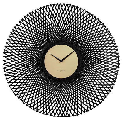 Comnox - NeXtime Vortex – Wandklok – Stil tijd zonder geluid – 60 cm – Bambus – Groen/Bruin