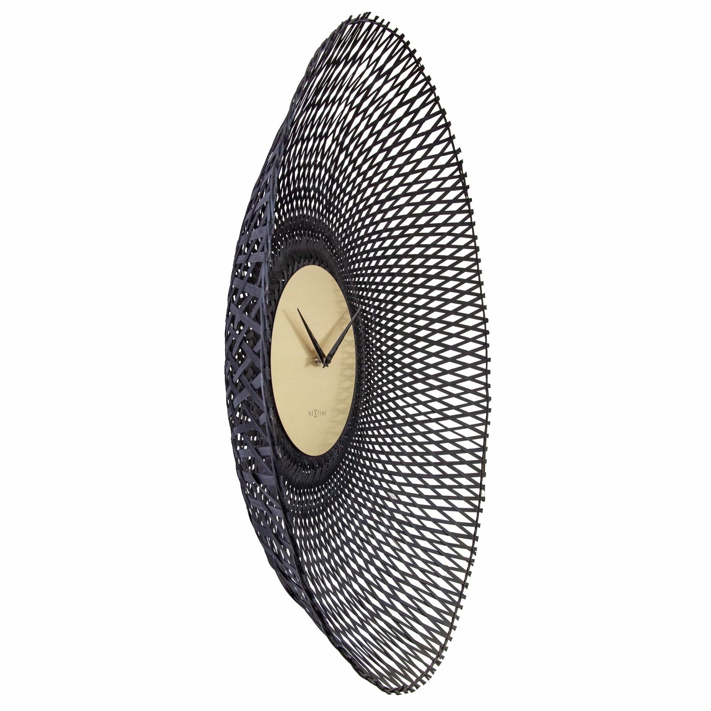 Comnox - NeXtime Vortex – Wandklok – Stil tijd zonder geluid – 60 cm – Bambus – Groen/Bruin