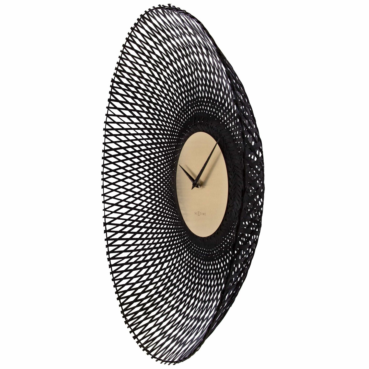 Comnox - NeXtime Vortex – Wandklok – Stil tijd zonder geluid – 60 cm – Bambus – Groen/Bruin