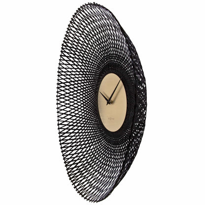 Comnox - NeXtime Vortex – Wandklok – Stil tijd zonder geluid – 60 cm – Bambus – Groen/Bruin