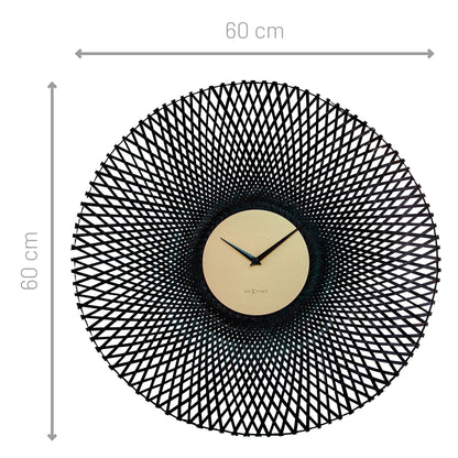 Comnox - NeXtime Vortex – Wandklok – Stil tijd zonder geluid – 60 cm – Bambus – Groen/Bruin