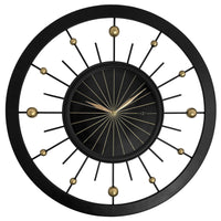 Comnox - NeXtime Orbit - Elegante Wandklok met Goudaccenten - 60cm Zwart Metaal
