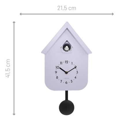 Wall clock 21.5x41.5x8.5cm - Pendulum - Cuckoo -NeXtime 'Twitter'