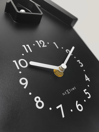 Wall clock 21.5x41.5x8.5cm - Pendulum - Cuckoo -NeXtime 'Twitter'