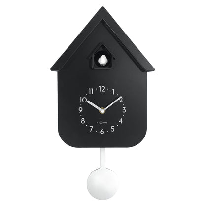Wall clock 21.5x41.5x8.5cm - Pendulum - Cuckoo -NeXtime 'Twitter'