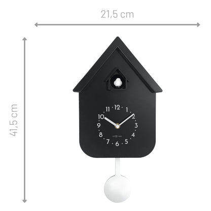 Wall clock 21.5x41.5x8.5cm - Pendulum - Cuckoo -NeXtime 'Twitter'