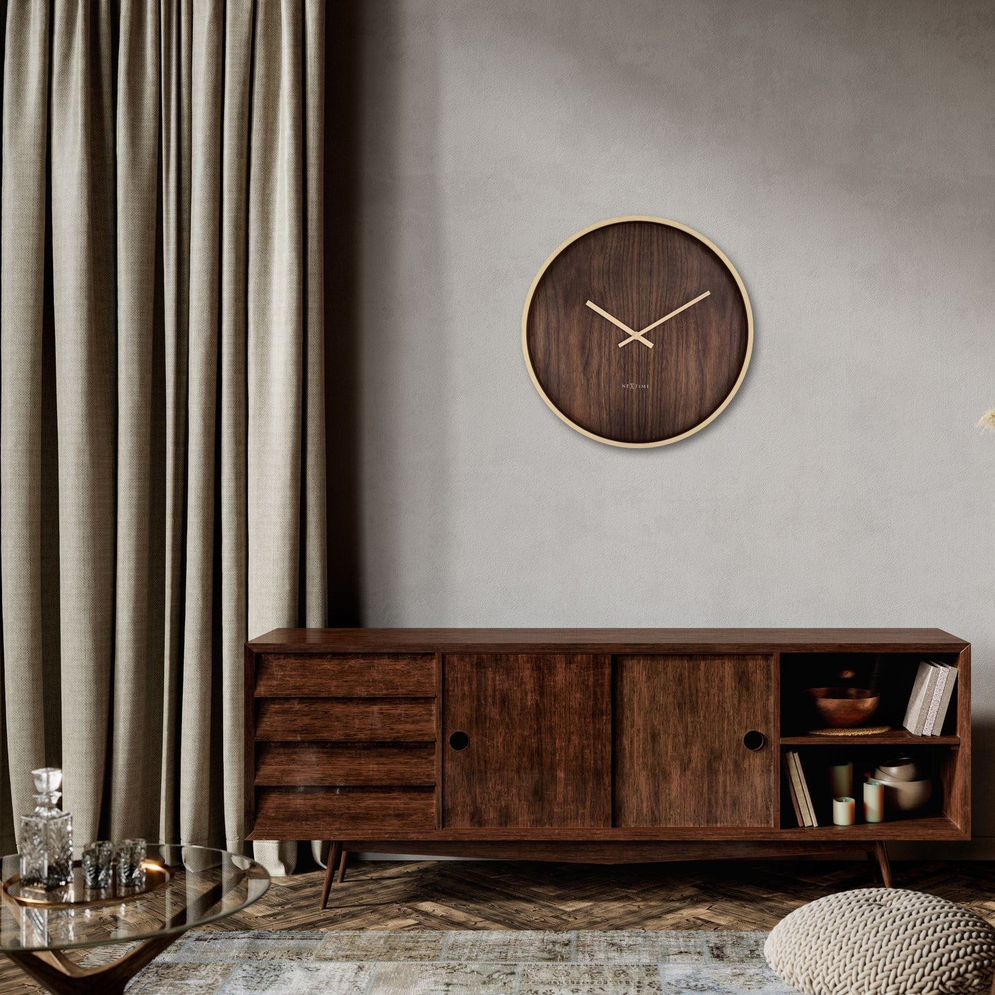 NeXtime Oslo Large - Stijlvolle Wandklok - 50 cm - Geluidloos