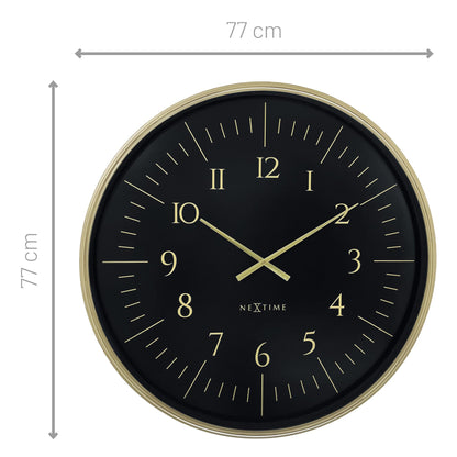 Comnox - NeXtime Galaxy Large Wandklok 77cm – Elegante tijdweergave – Stijlvol en tijdloos – 77 cm – Zwart/Wit
