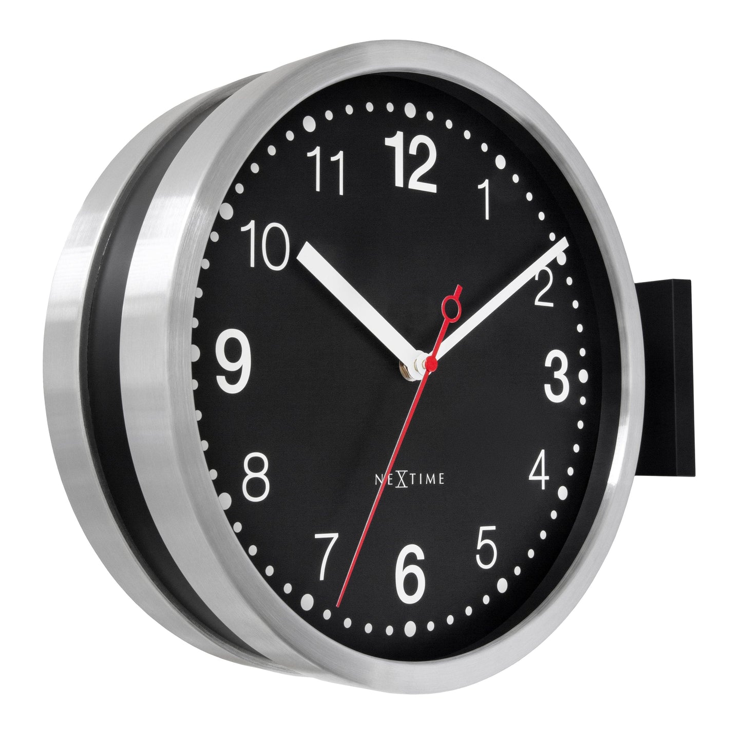 NeXtime 'Double' - Dubbelzijdige Wandklok - Aluminium
