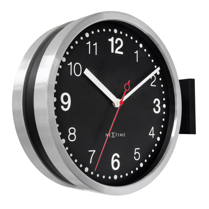 NeXtime 'Double' - Dubbelzijdige Wandklok - Aluminium