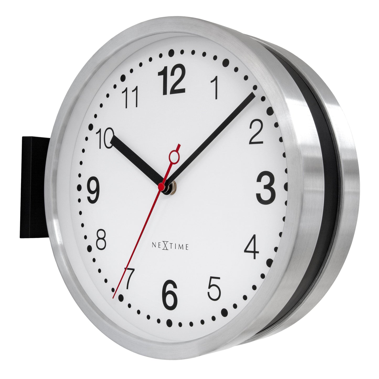 NeXtime 'Double' - Dubbelzijdige Wandklok - Aluminium