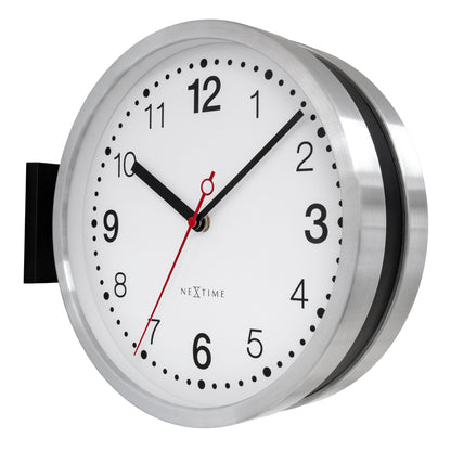 NeXtime 'Double' - Dubbelzijdige Wandklok - Aluminium