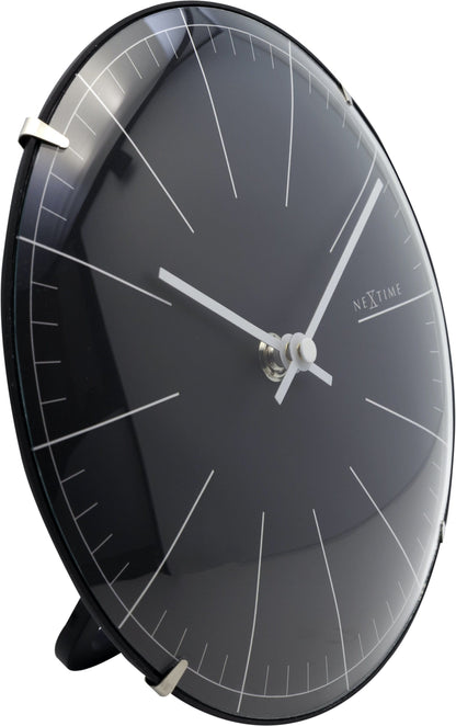 Wall clock/ Table clock- 20 cm- Glass - Dome Shaped Glass- 'Big Stripe Mini Dome'