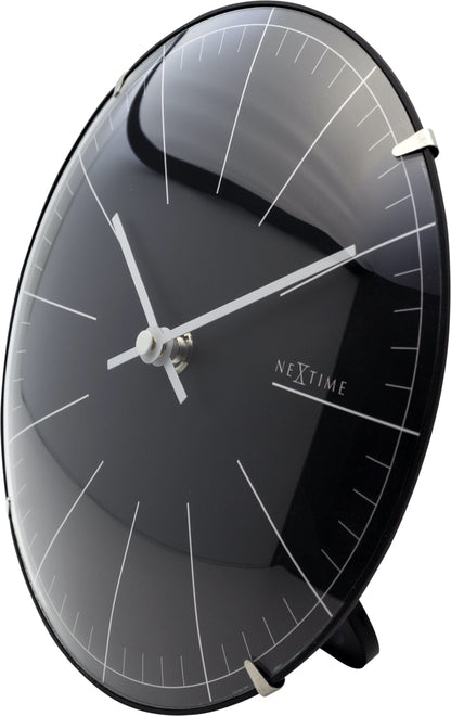 Wall clock/ Table clock- 20 cm- Glass - Dome Shaped Glass- 'Big Stripe Mini Dome'