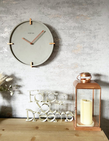 NeXtime Mohawk Wall - Industriële designklok met betonlook - 32 cm
