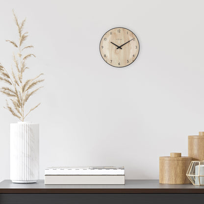 Comnox - Edge Wood Mini - Stilte op uw tafel of muur - Licht, elegant design - 20cm - Glazen deksel - Combinatie van tijd en rust