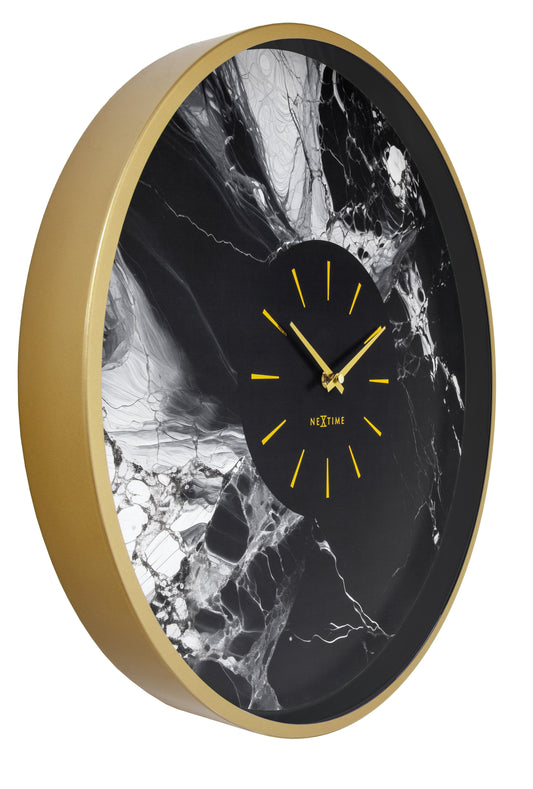 Comnox - NeXtime Marble Duo - Luxe wandklok met marmerlook - 48 cm